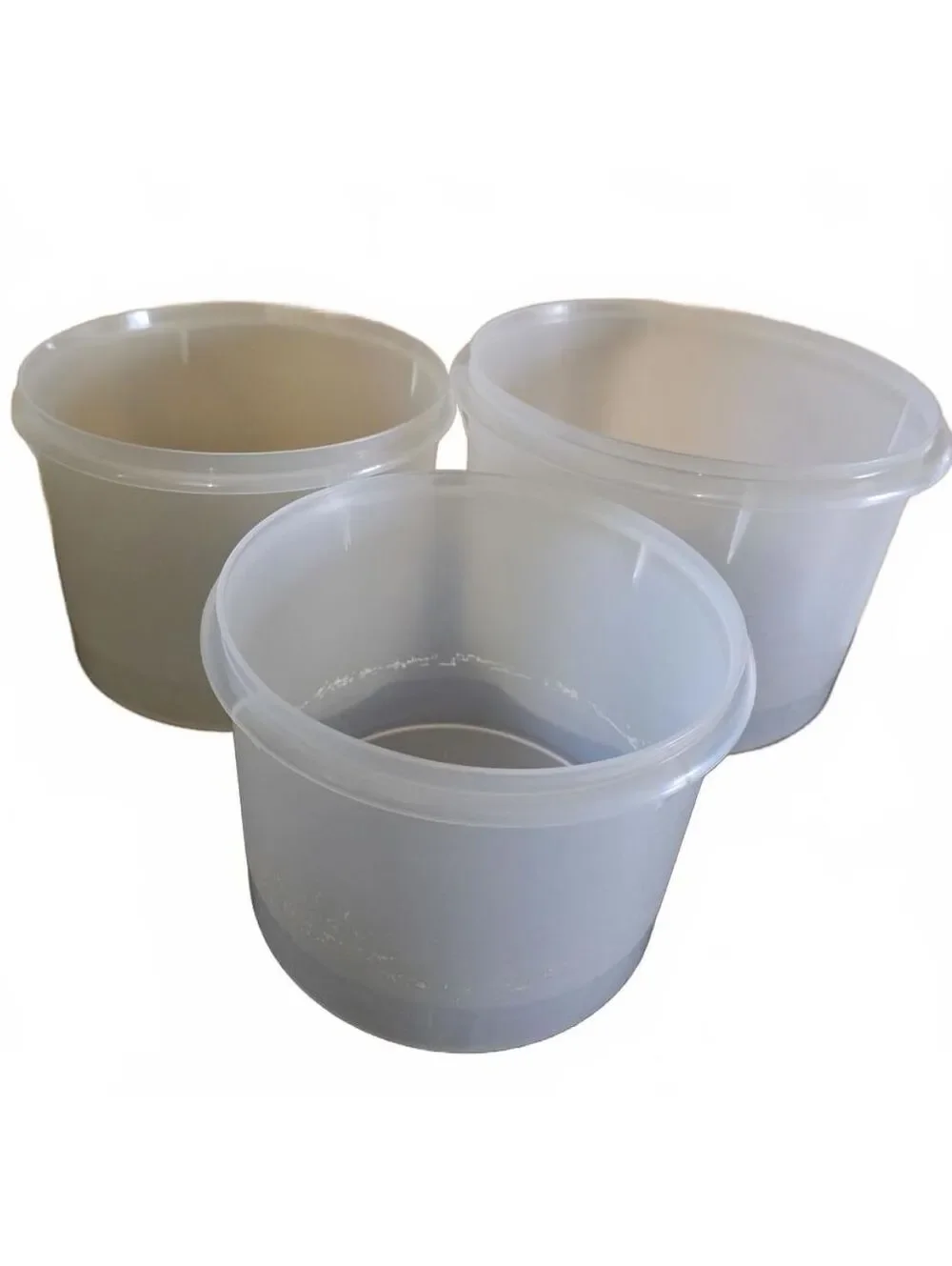 3 Vintage Tupperware Classic Round Canisters Sheer NO Lids